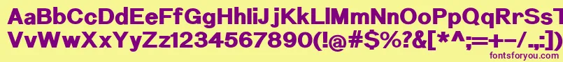 NuromHeavy-fontti – violetit fontit keltaisella taustalla