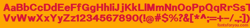 NuromHeavy Font – Red Fonts on Orange Background