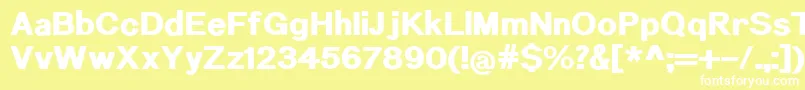 NuromHeavy-fontti – valkoiset fontit keltaisella taustalla