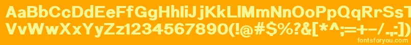 NuromHeavy Font – Yellow Fonts on Orange Background