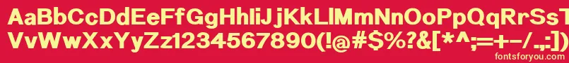 NuromHeavy-fontti – keltaiset fontit punaisella taustalla
