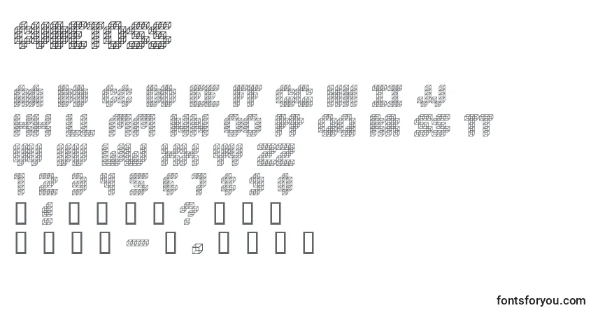 Schriftart CubeToss – Alphabet, Zahlen, spezielle Symbole