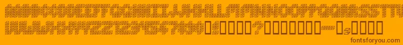 CubeToss-Schriftart – Braune Schriften auf orangefarbenem Hintergrund