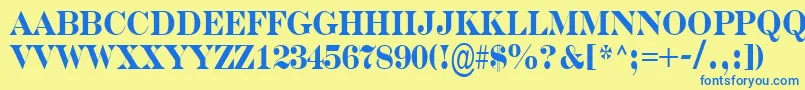 SerifernrBold Font – Blue Fonts on Yellow Background
