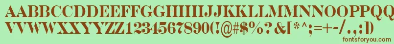 SerifernrBold Font – Brown Fonts on Green Background