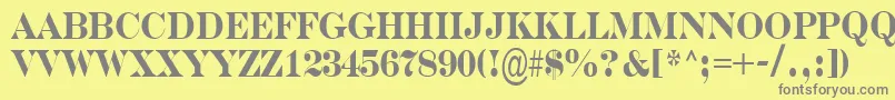 フォントSerifernrBold – 黄色の背景に灰色の文字