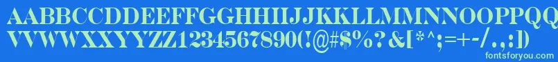 SerifernrBold Font – Green Fonts on Blue Background