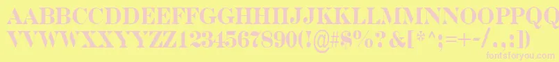 SerifernrBold Font – Pink Fonts on Yellow Background