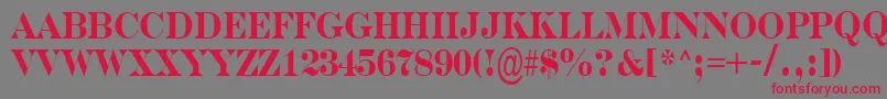 SerifernrBold Font – Red Fonts on Gray Background