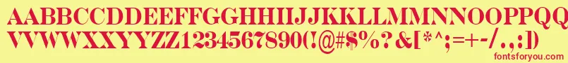 SerifernrBold Font – Red Fonts on Yellow Background