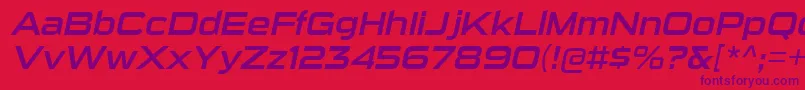 SuigenerisrgItalic-Schriftart – Violette Schriften auf rotem Hintergrund