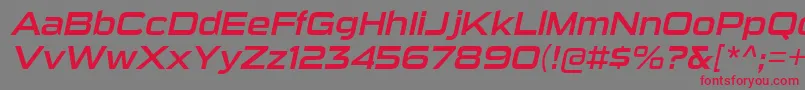 SuigenerisrgItalic-Schriftart – Rote Schriften auf grauem Hintergrund
