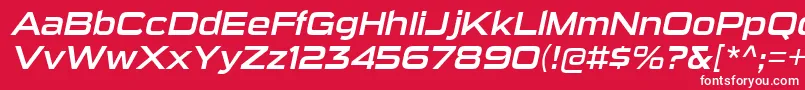 SuigenerisrgItalic-fontti – valkoiset fontit punaisella taustalla