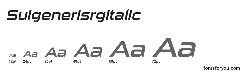 SuigenerisrgItalic Font Sizes