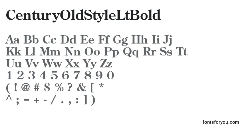 Шрифт CenturyOldStyleLtBold – алфавит, цифры, специальные символы