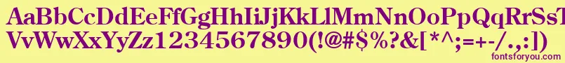 CenturyOldStyleLtBold Font – Purple Fonts on Yellow Background