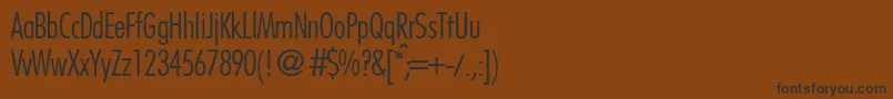 フォントFunctioncondtwolightRegular – 黒い文字が茶色の背景にあります