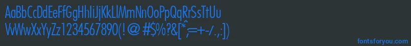 Czcionka FunctioncondtwolightRegular – niebieskie czcionki na czarnym tle
