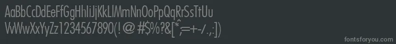 Fonte FunctioncondtwolightRegular – fontes cinzas em um fundo preto