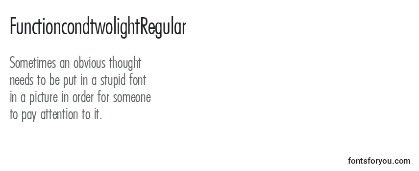 FunctioncondtwolightRegular Font