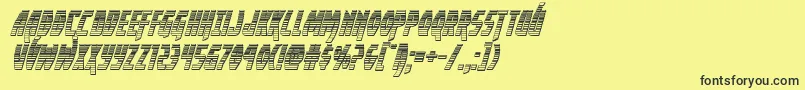 Yankeeclipperchromeital-Schriftart – Schwarze Schriften auf gelbem Hintergrund