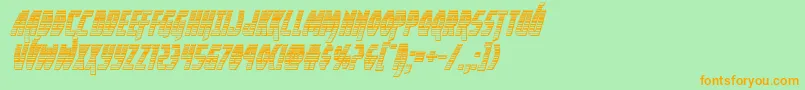 Yankeeclipperchromeital-Schriftart – Orangefarbene Schriften auf grünem Hintergrund