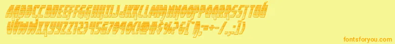 Yankeeclipperchromeital Font – Orange Fonts on Yellow Background