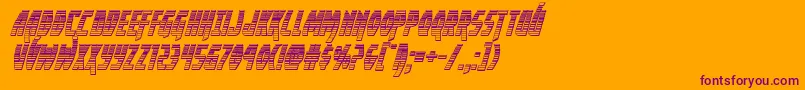 Yankeeclipperchromeital-Schriftart – Violette Schriften auf orangefarbenem Hintergrund