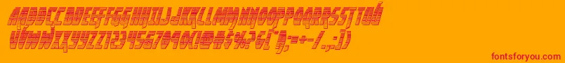 フォントYankeeclipperchromeital – オレンジの背景に赤い文字