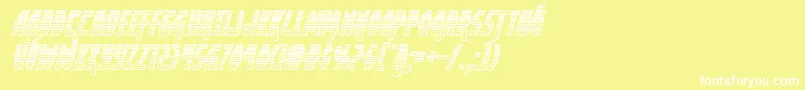 Шрифт Yankeeclipperchromeital – белые шрифты на жёлтом фоне