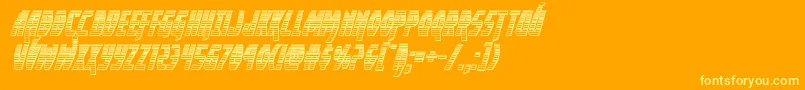 Шрифт Yankeeclipperchromeital – жёлтые шрифты на оранжевом фоне