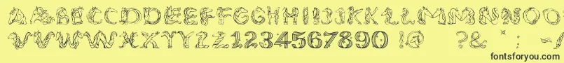 UnicornSansLight Font – Black Fonts on Yellow Background