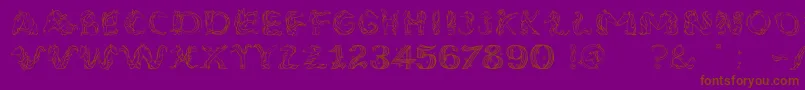 UnicornSansLight-Schriftart – Braune Schriften auf violettem Hintergrund