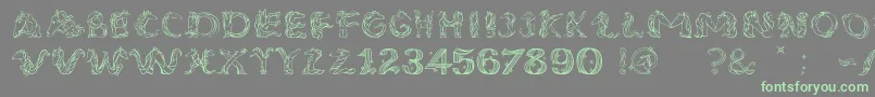 UnicornSansLight Font – Green Fonts on Gray Background