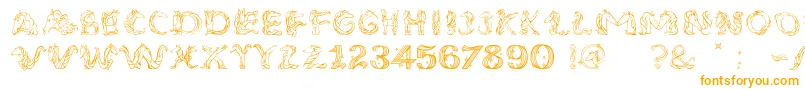 UnicornSansLight Font – Orange Fonts on White Background