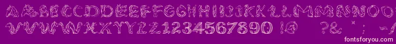 UnicornSansLight Font – Pink Fonts on Purple Background