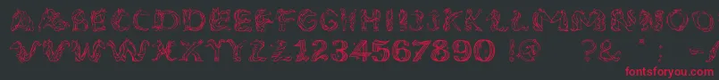 UnicornSansLight Font – Red Fonts on Black Background