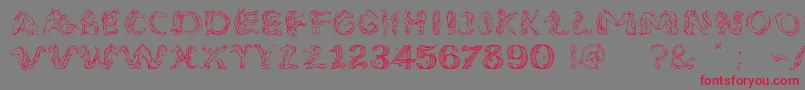 UnicornSansLight-Schriftart – Rote Schriften auf grauem Hintergrund