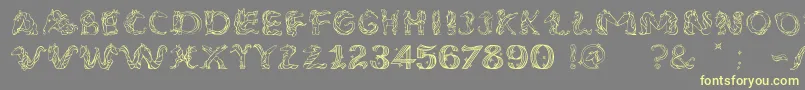 UnicornSansLight Font – Yellow Fonts on Gray Background