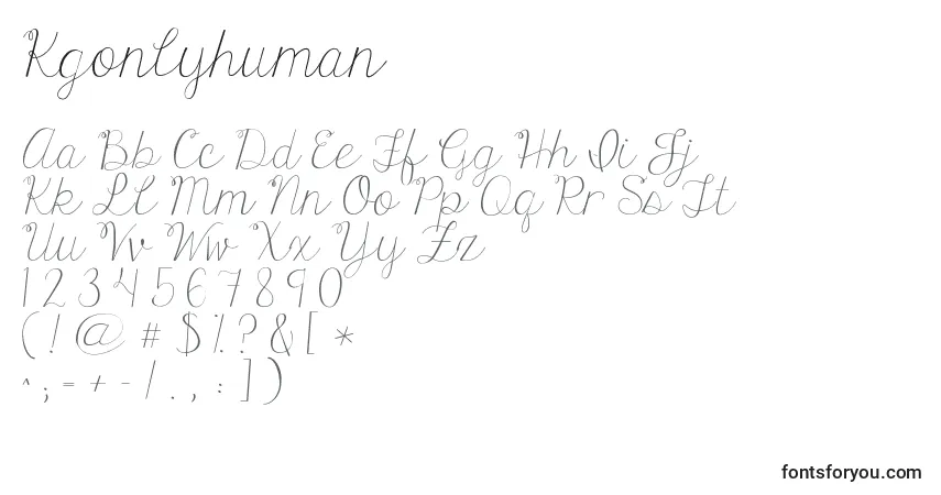 Шрифт Kgonlyhuman – алфавит, цифры, специальные символы