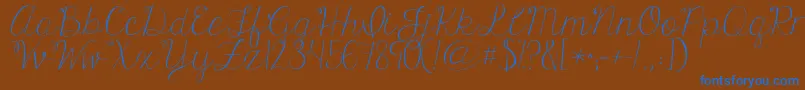 Kgonlyhuman Font – Blue Fonts on Brown Background