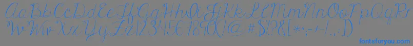 Kgonlyhuman-Schriftart – Blaue Schriften auf grauem Hintergrund