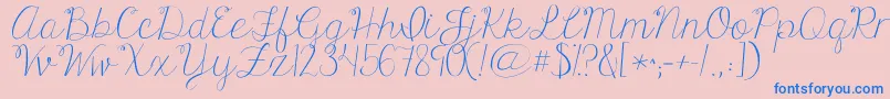 Kgonlyhuman Font – Blue Fonts on Pink Background