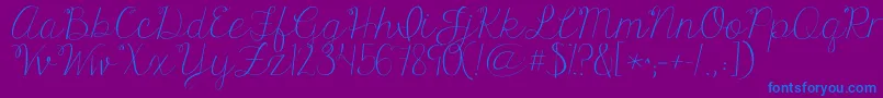 Kgonlyhuman Font – Blue Fonts on Purple Background