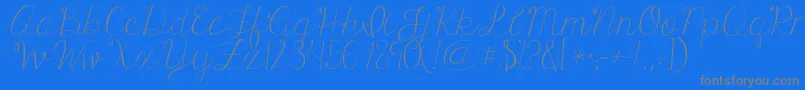 Kgonlyhuman-Schriftart – Graue Schriften auf blauem Hintergrund