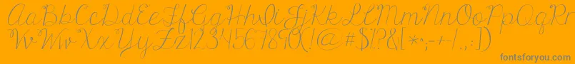 Kgonlyhuman-Schriftart – Graue Schriften auf orangefarbenem Hintergrund