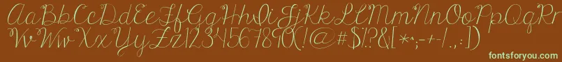 Kgonlyhuman Font – Green Fonts on Brown Background