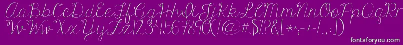 Kgonlyhuman Font – Green Fonts on Purple Background