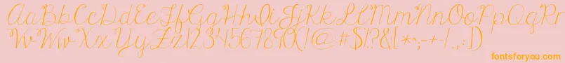 Kgonlyhuman-Schriftart – Orangefarbene Schriften auf rosa Hintergrund