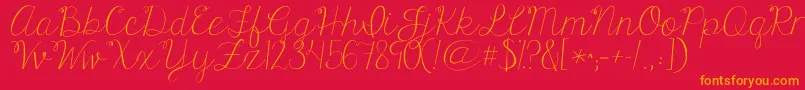 Kgonlyhuman Font – Orange Fonts on Red Background